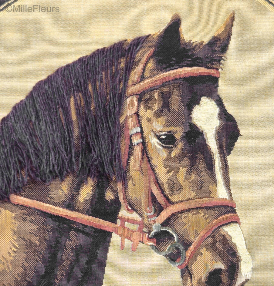 Horse with Mane Tapestry cushions Hunting and Golf and Horses - Mille Fleurs Tapestries
