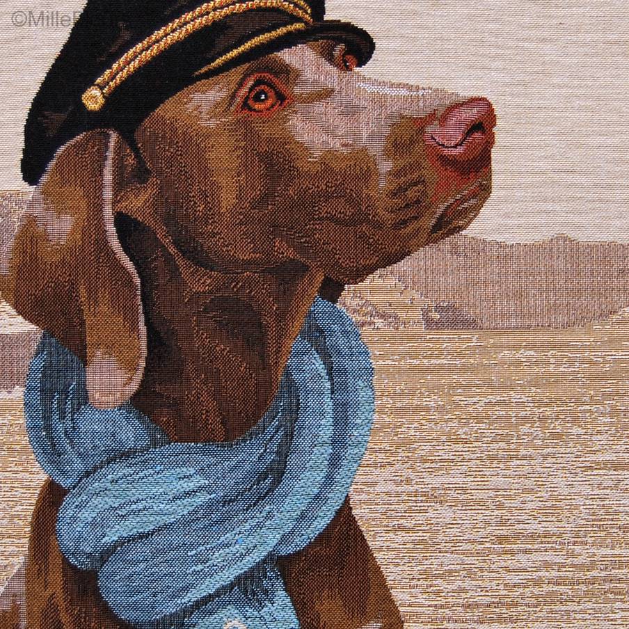 Weimaraner Captain Dog Tapestry cushions Dogs in Traffic - Mille Fleurs Tapestries