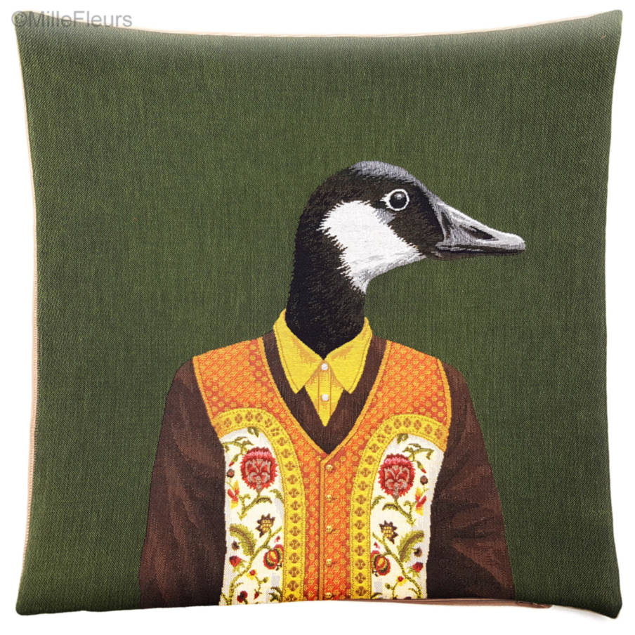 Geklede Gans Sierkussens Vogels - Mille Fleurs Tapestries