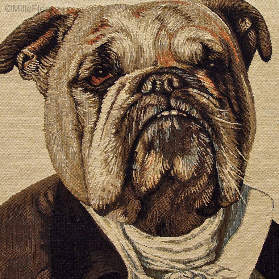 Bulldog Anglais (Thierry Poncelet) Housses de coussin Chiens de Thierry Poncelet - Mille Fleurs Tapestries