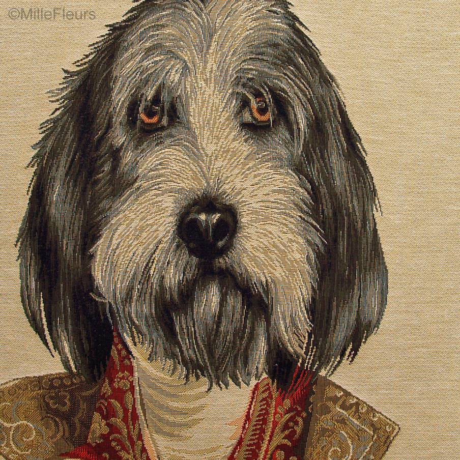 Chien à Loutre (Thierry Poncelet) Housses de coussin Chiens de Thierry Poncelet - Mille Fleurs Tapestries