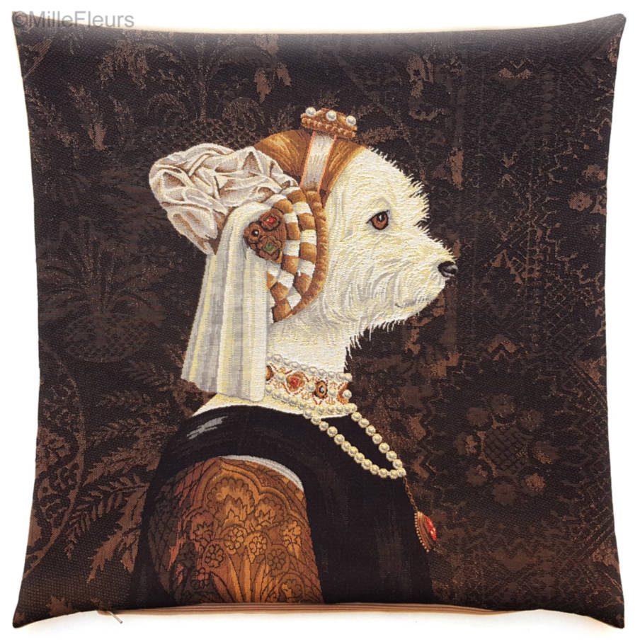 Royal Maltese Tapestry cushions Dogs - Mille Fleurs Tapestries