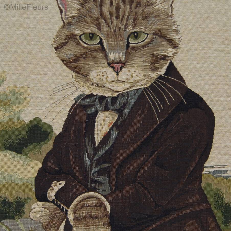 Sir Huxley (Susan Herbert) Sierkussens Katten door Susan Herbert - Mille Fleurs Tapestries