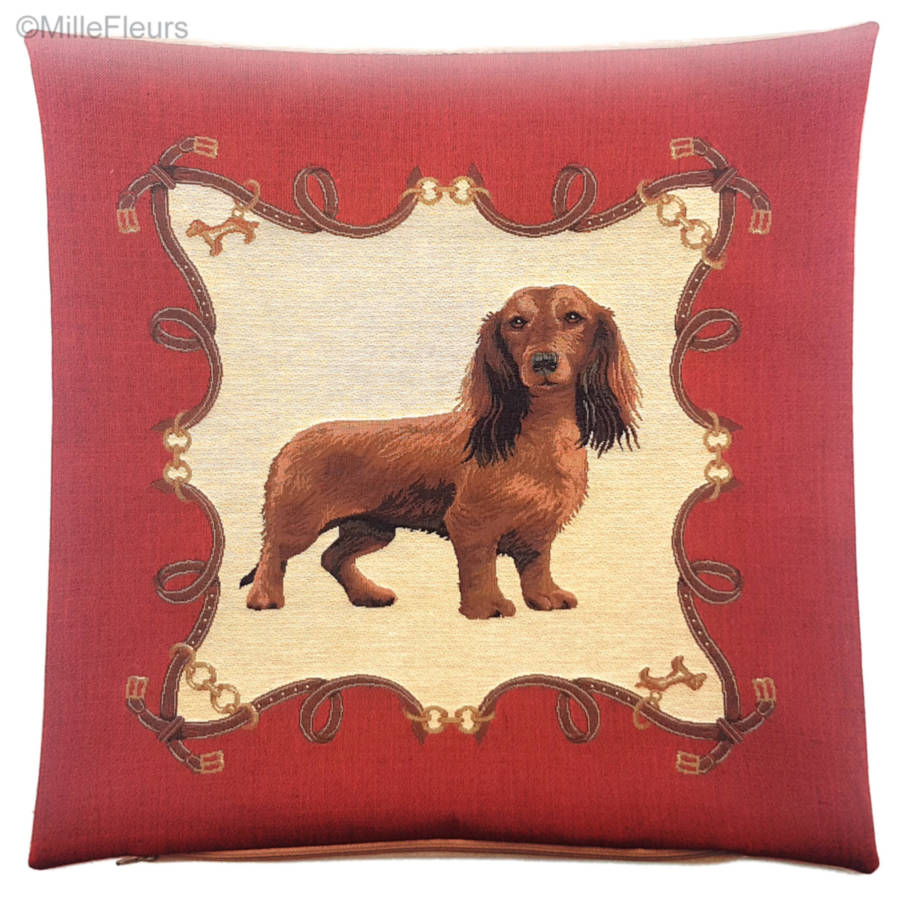 Teckel Housses de coussin Chiens - Mille Fleurs Tapestries