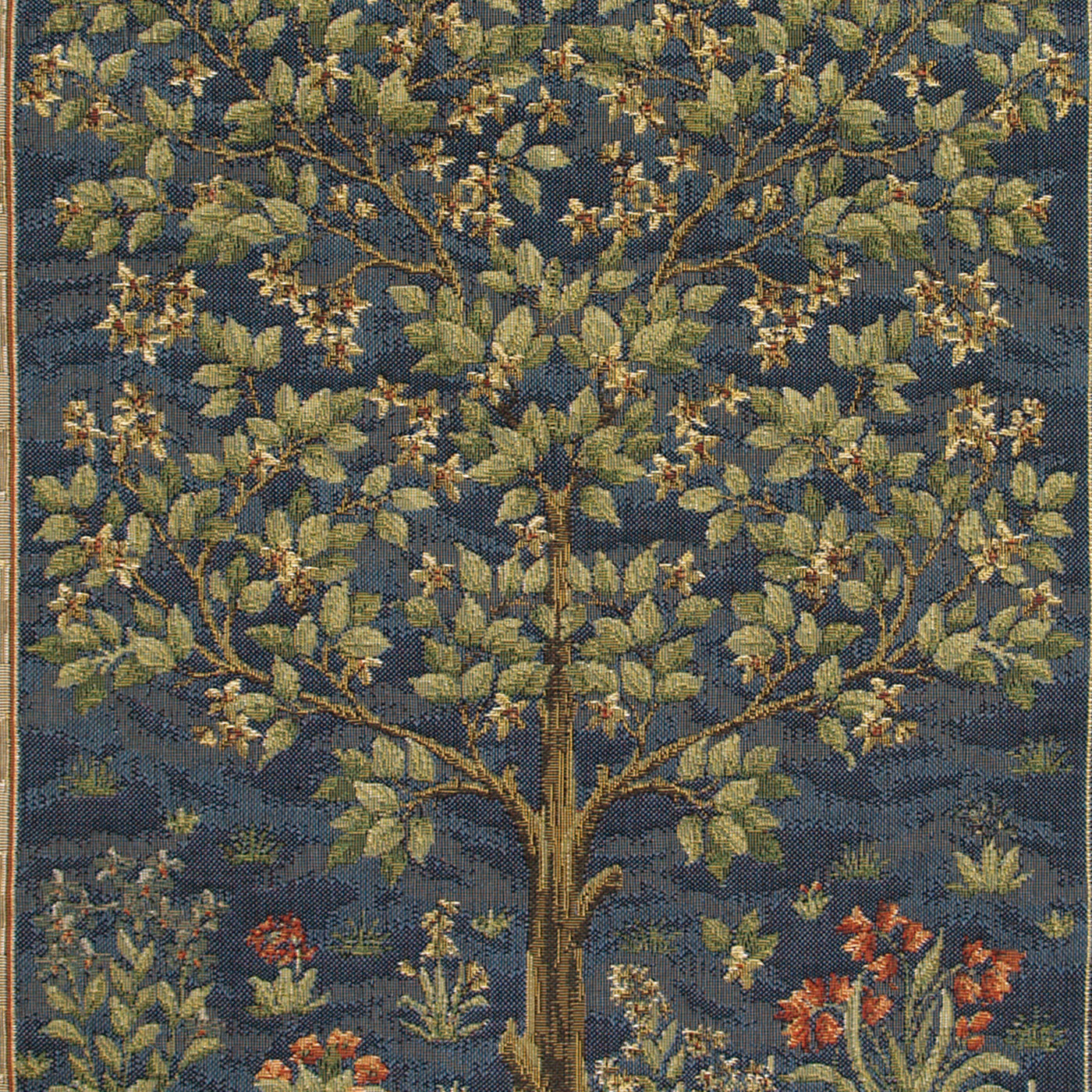 thumbnail image 2 of Big William Morris Tree Of Life Tapestry Wall Hanging, Blue Jacquard Woven Art, 55x41 Inches 2 of 6