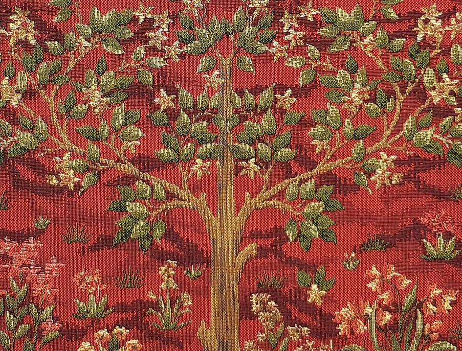 Tree of Life, red Tapestry cushions William Morris & Co - Mille Fleurs Tapestries