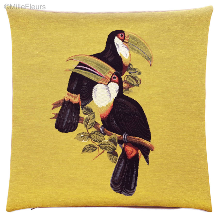 Deux Toucans Housses de coussin Oiseaux - Mille Fleurs Tapestries