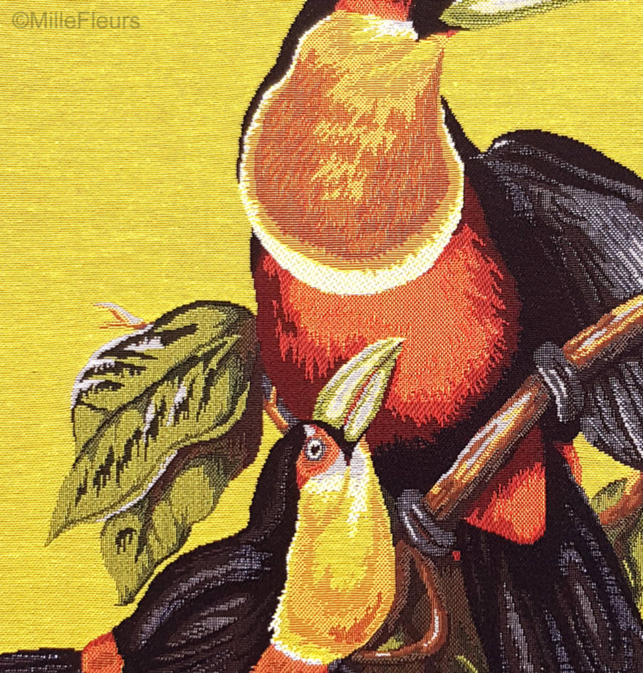 Famille Toucan Housses de coussin Oiseaux - Mille Fleurs Tapestries