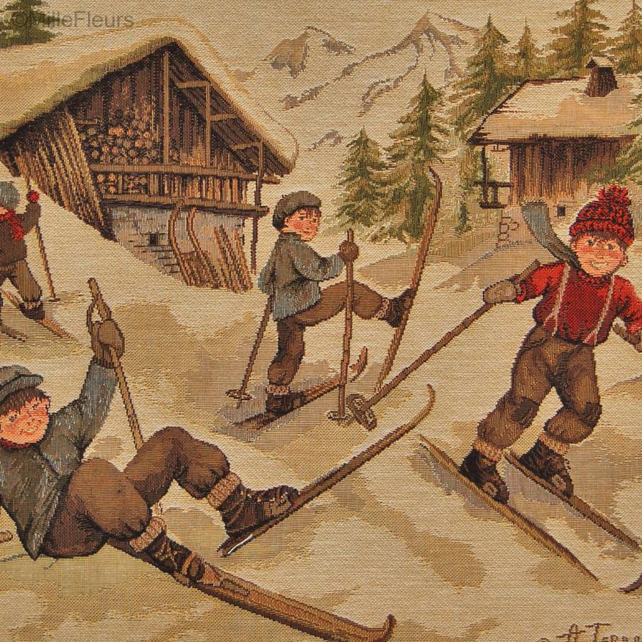 Ski Housses de coussin Noël & Hiver - Mille Fleurs Tapestries