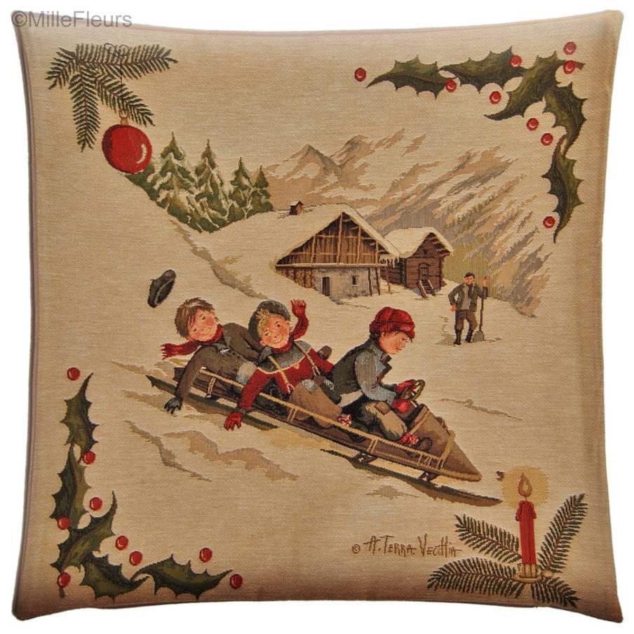 Traîneau Housses de coussin Noël & Hiver - Mille Fleurs Tapestries