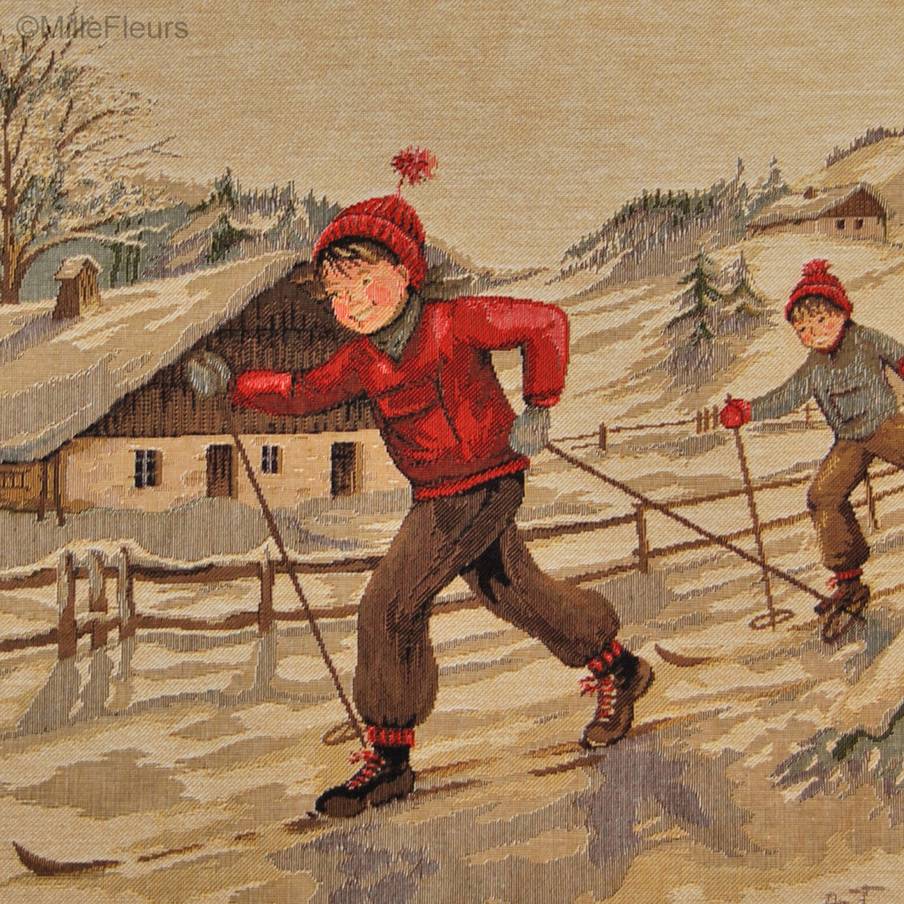 Ski de Fond Housses de coussin Noël & Hiver - Mille Fleurs Tapestries