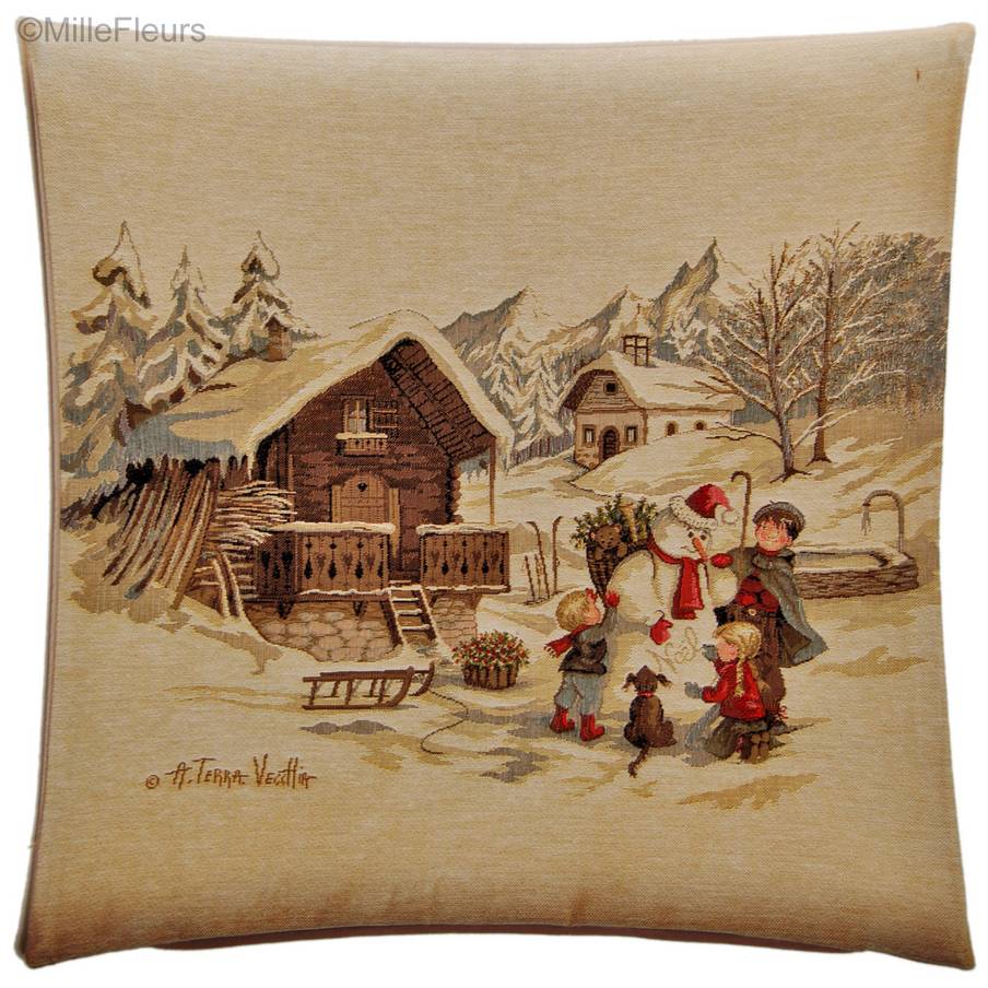Snowman (Terra Vecchia) Tapestry cushions Christmas & Winter - Mille Fleurs Tapestries