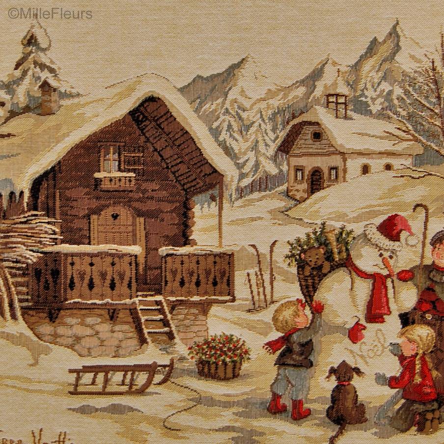 Bonhomme de Neige Housses de coussin Noël & Hiver - Mille Fleurs Tapestries