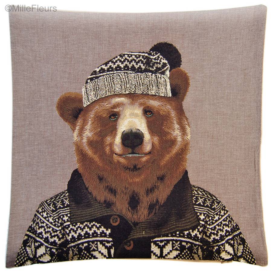 Ours Grizzly Habillé Housses de coussin Animaux - Mille Fleurs Tapestries