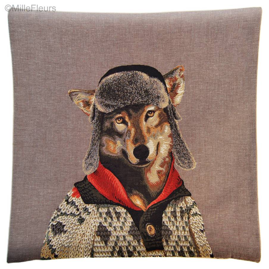 Lobo Vestido Fundas de cojín Animales - Mille Fleurs Tapestries