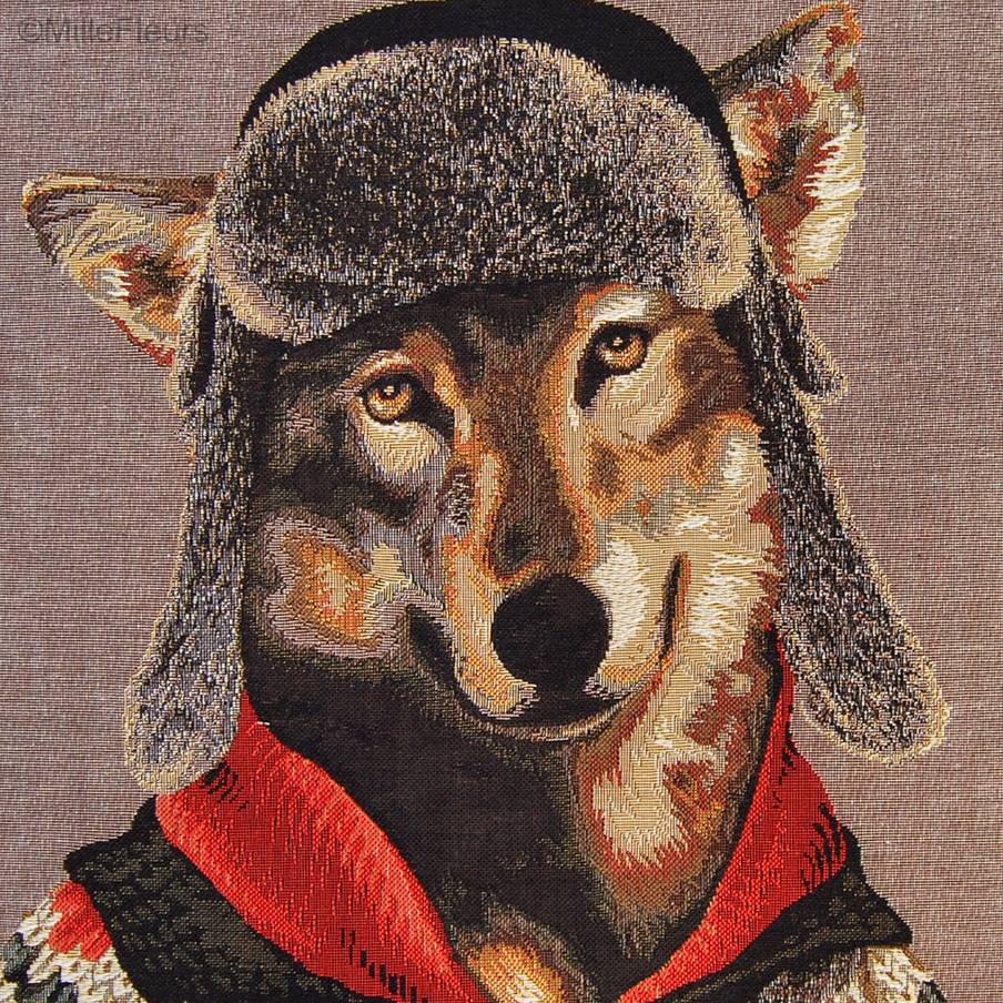 Loup Habillé Housses de coussin Animaux - Mille Fleurs Tapestries