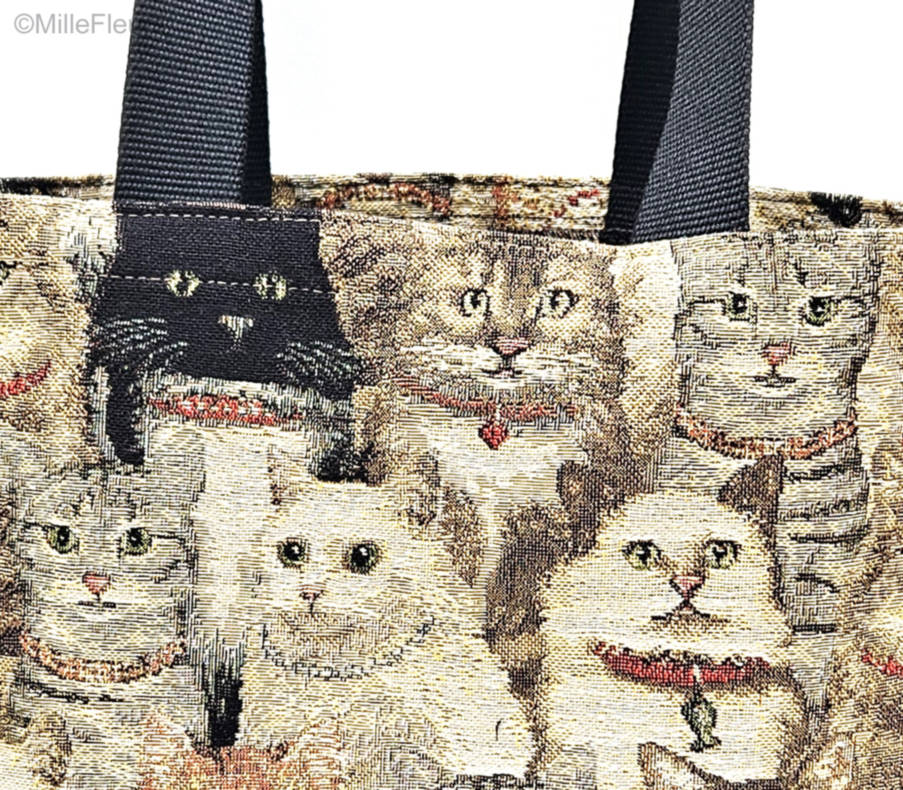 Cats Tote Bags Cats and Dogs - Mille Fleurs Tapestries