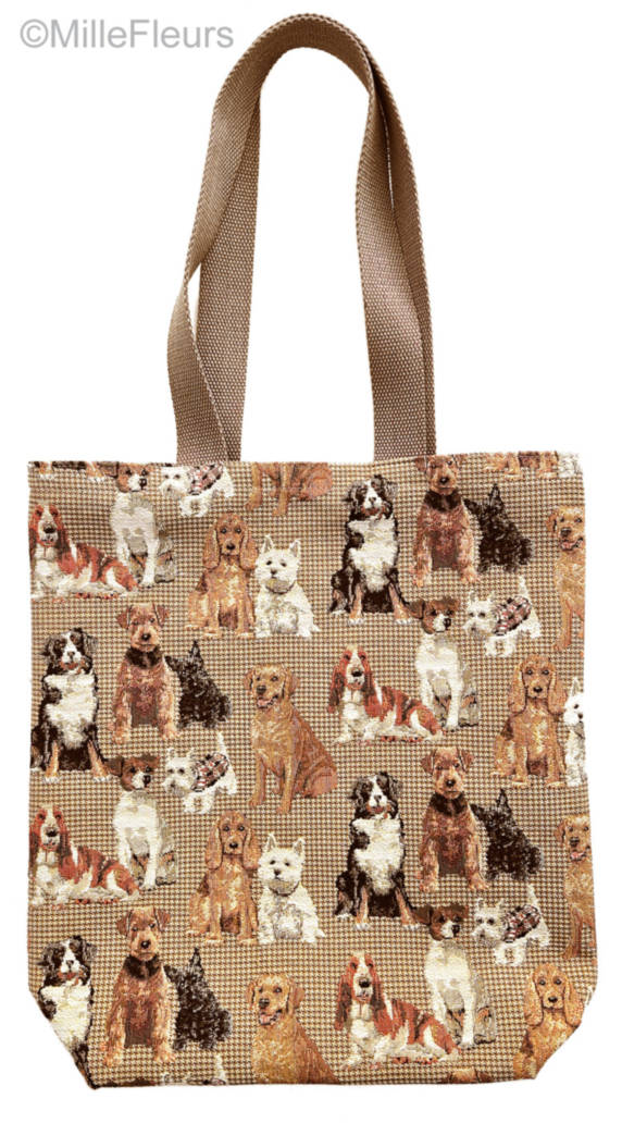 Dogs Tote Bags Cats and Dogs - Mille Fleurs Tapestries