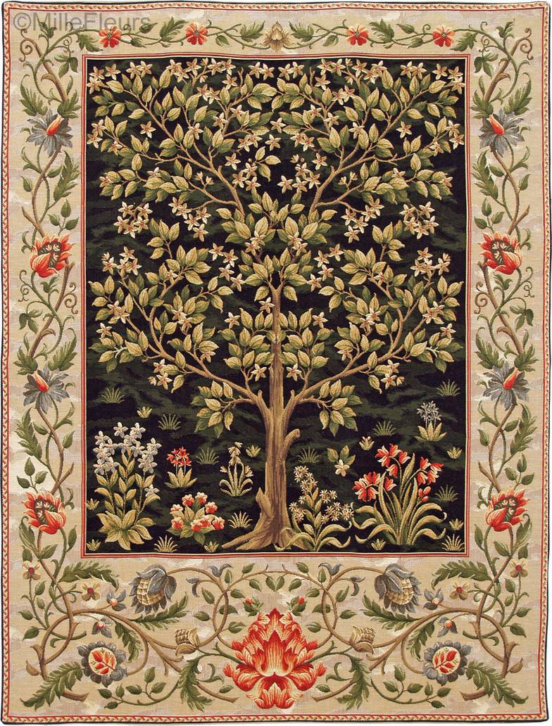 Arbre de Vie (William Morris), noir Tapisseries murales William Morris & Co - Mille Fleurs Tapestries