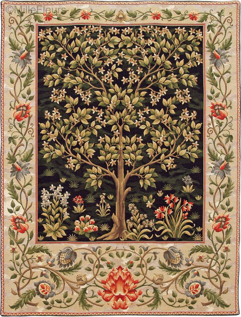 Arbol de la Vida, negro Tapices de pared William Morris & Co - Mille Fleurs Tapestries