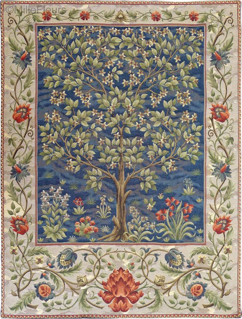 Arbol de la Vida (William Morris), azul Tapices de pared William Morris & Co - Mille Fleurs Tapestries