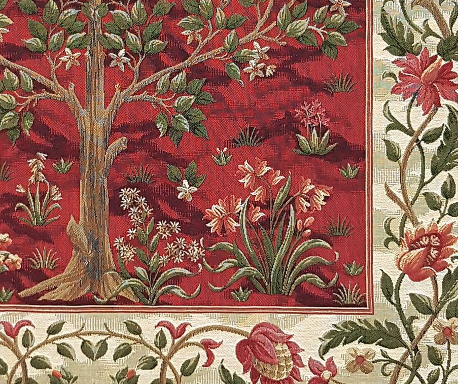 Arbre de Vie (William Morris), rouge Tapisseries murales William Morris & Co - Mille Fleurs Tapestries