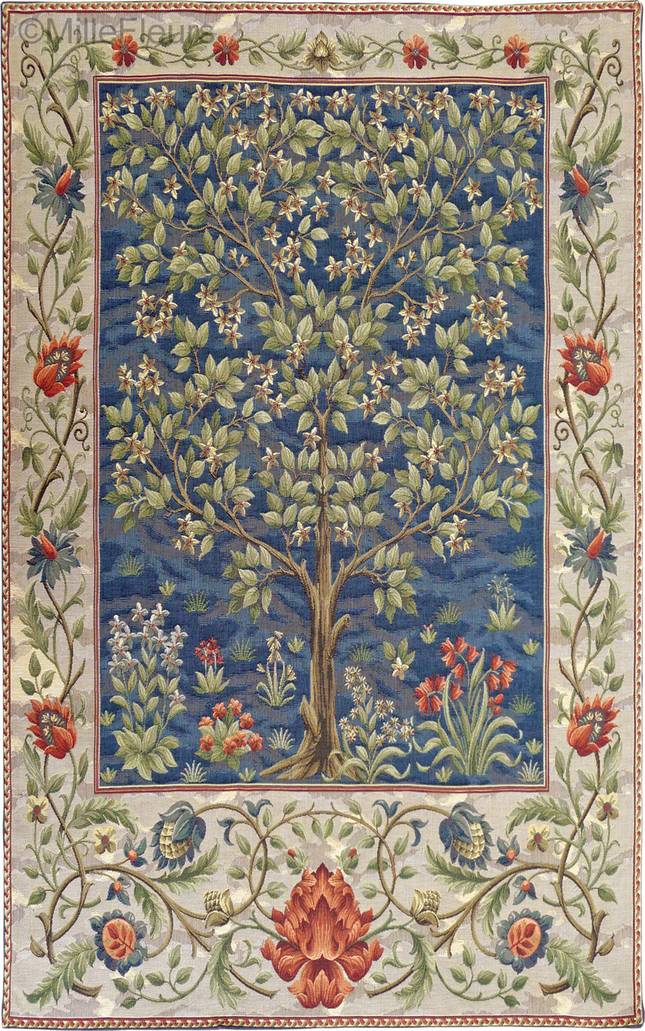 Arbre de Vie, bleu Tapisseries murales William Morris & Co - Mille Fleurs Tapestries