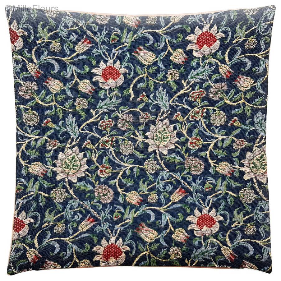 Evenlode (William Morris), blue Tapestry cushions William Morris & Co - Mille Fleurs Tapestries