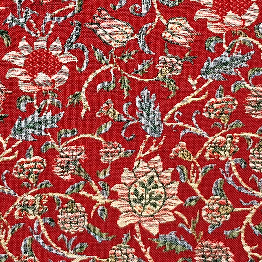 Evenlode (William Morris), red Tapestry cushions William Morris & Co - Mille Fleurs Tapestries