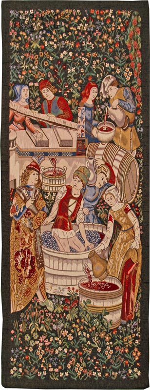 Wijnpers Wandtapijten Wijnoogst - Mille Fleurs Tapestries
