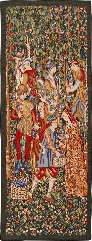 Druivenoogst Wandtapijten Wijnoogst - Mille Fleurs Tapestries