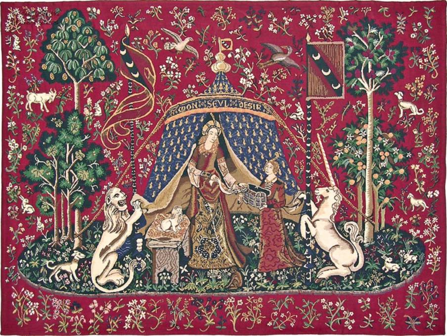 Aan mijn enige Verlangen Wandtapijten Dame en de Eenhoorn - Mille Fleurs Tapestries