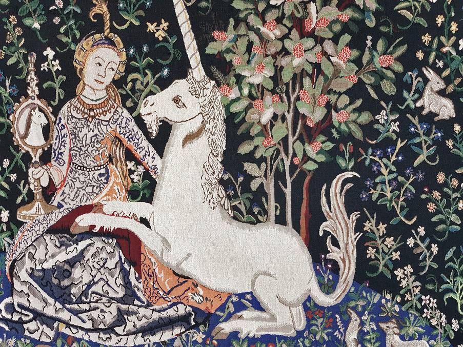 The Sight Wall tapestries Lady and the Unicorn - Mille Fleurs Tapestries