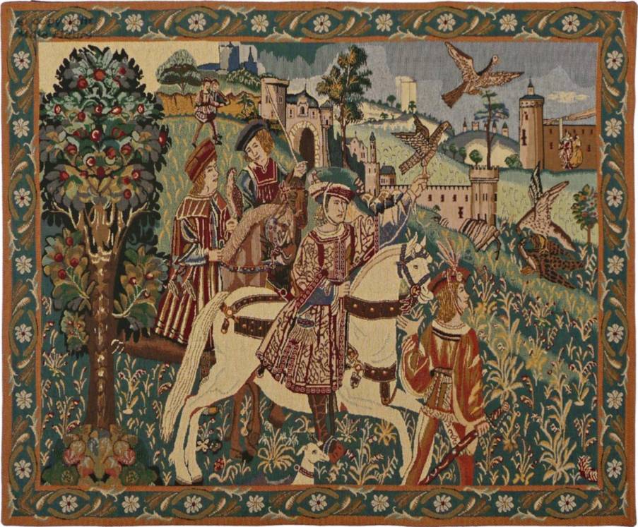 Chasse au Faucons Tapisseries murales Autres Médiévales - Mille Fleurs Tapestries