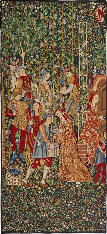 Druivenoogst Wandtapijten Wijnoogst - Mille Fleurs Tapestries