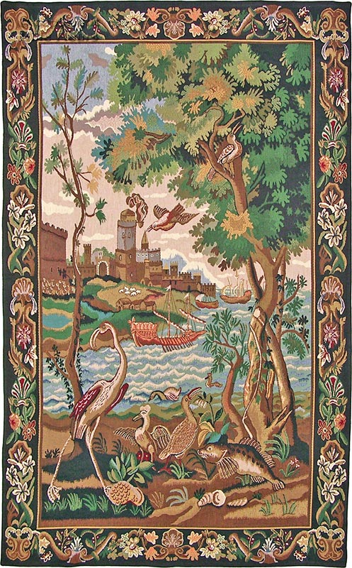 Poort naar de Zee Wandtapijten Kaarten en Nautisch - Mille Fleurs Tapestries