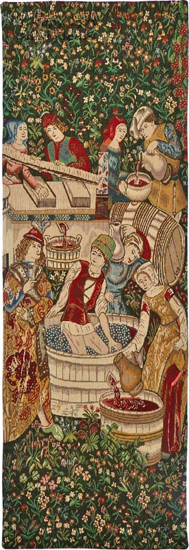 Wijnpers Wandtapijten Wijnoogst - Mille Fleurs Tapestries