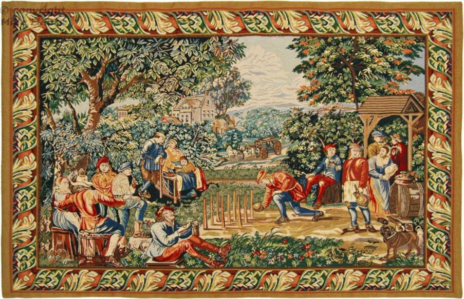Kegelspel Wandtapijten Romantisch en Pastoraal - Mille Fleurs Tapestries