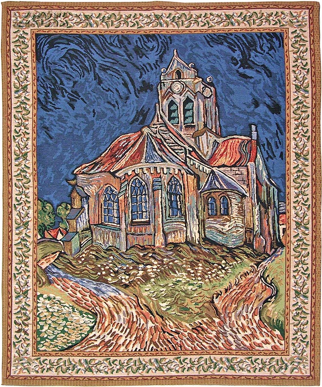 La Iglesia de Auvers (Van Gogh) Tapices de pared Vincent Van Gogh - Mille Fleurs Tapestries