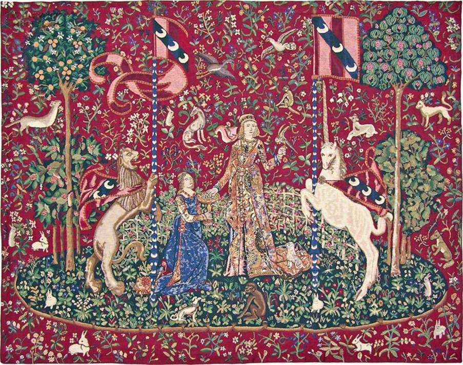 The Taste Wall tapestries Lady and the Unicorn - Mille Fleurs Tapestries