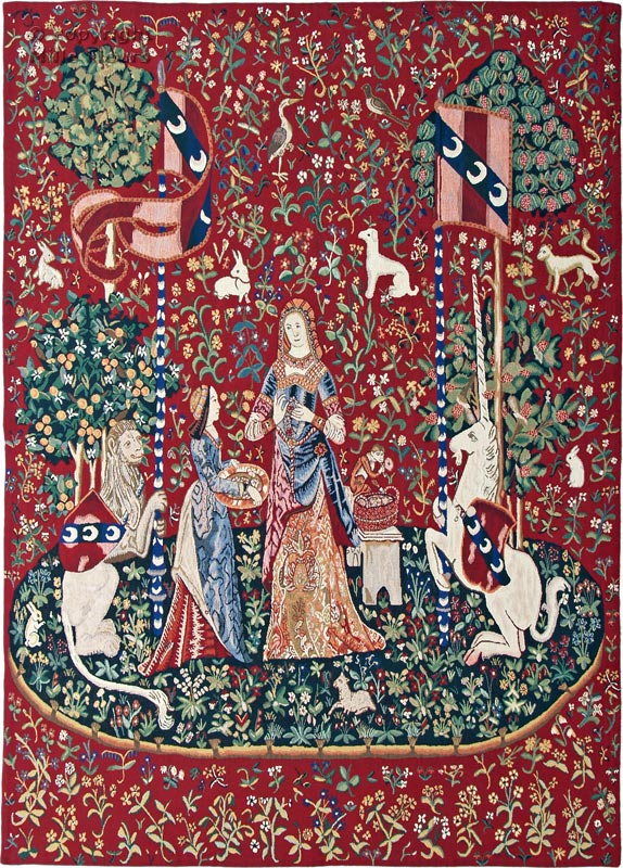 De Reuk Wandtapijten Dame en de Eenhoorn - Mille Fleurs Tapestries