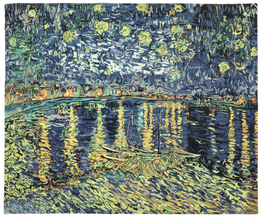 El Ródano (Van Gogh) Tapices de pared Vincent Van Gogh - Mille Fleurs Tapestries