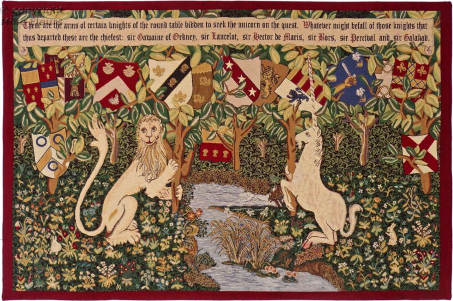 Chevaliers de la Table Ronde Tapisseries murales William Morris & Co - Mille Fleurs Tapestries