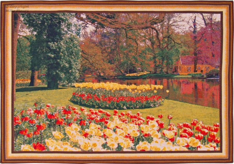 Tulpen in Geel en Rood Wandtapijten Keukenhof - Mille Fleurs Tapestries