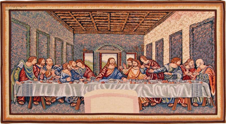 Laatste Avondmaal (Leonardo Da Vinci) Wandtapijten Religieus - Mille Fleurs Tapestries