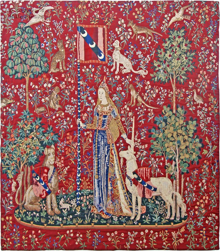 Tacto Tapices de pared Dama con Unicornio - Mille Fleurs Tapestries
