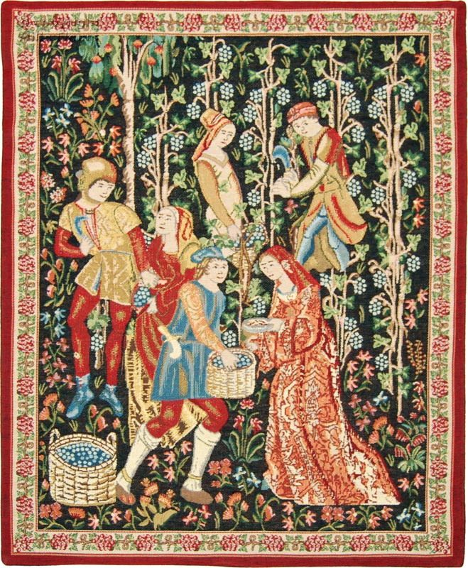 Druivenoogst Wandtapijten Wijnoogst - Mille Fleurs Tapestries