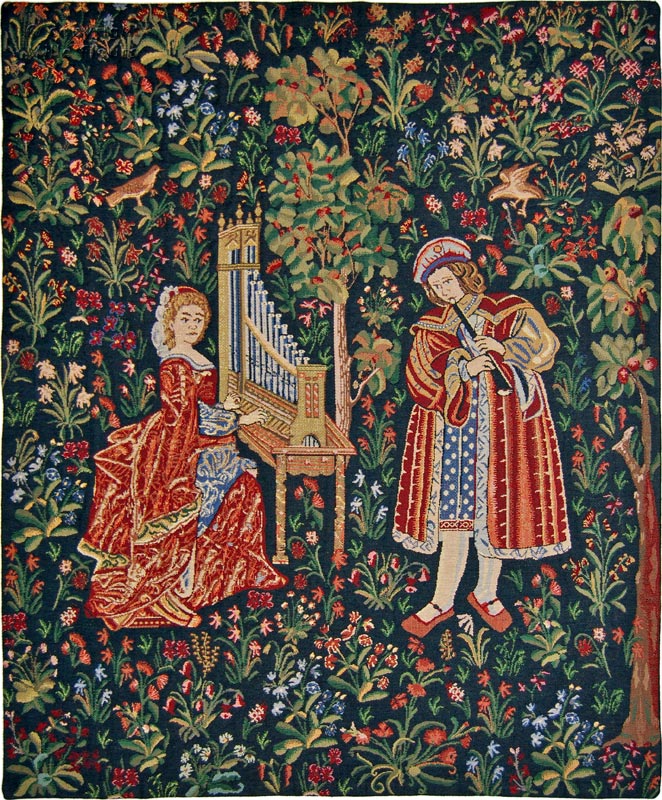 Concierto Pastoral Tapices de pared Otros Medievales - Mille Fleurs Tapestries