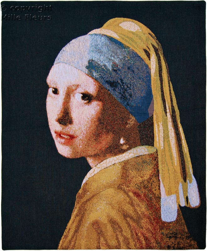 Girl with a Pearl Earring (Vermeer) Wall tapestries Masterpieces - Mille Fleurs Tapestries