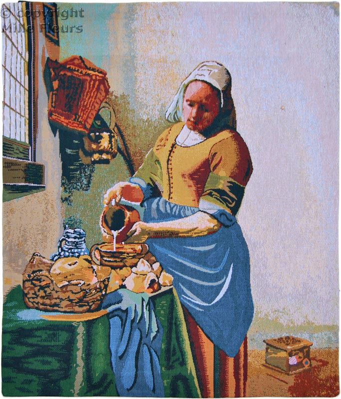 The Milkmaid (Vermeer) Wall tapestries Masterpieces - Mille Fleurs Tapestries